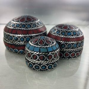 3 Handmade in India jewelry boxes / containers